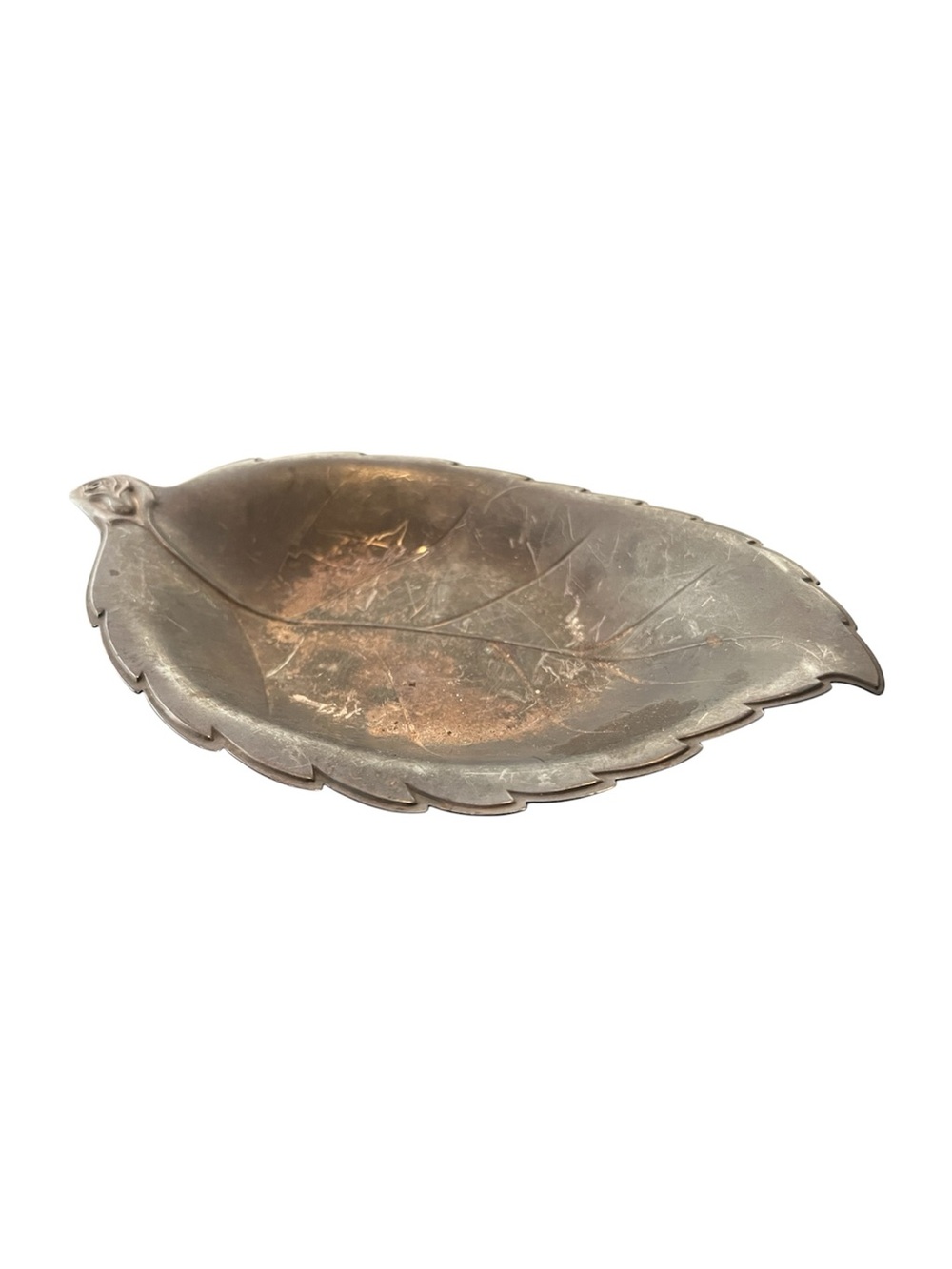 3/$20 💜 Vintage Antique Leaf Tray Patina Metal Display